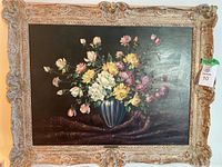 Front view of framed floral still life by R. G. Gunther