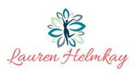 Logo image with elegant script 'Lauren Helmkay' and floral abstract figure above