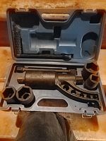 Torque multiplier tool, handle, and large sockets in molded plastic case