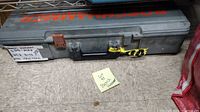 Closed grey Bosch branded plastic storage case with label and handle