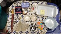 Full lot arranged on a patterned cloth, showing all items included
