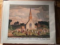 Front cover of the art book showing a painting of a church and people in a rural setting, with title text at the bottom.