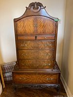 Full front view of the highboy dresser showing overall design and condition
