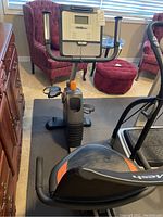 Top view of the NordicTrack exercise bike showing digital display console, handlebars, and front frame.