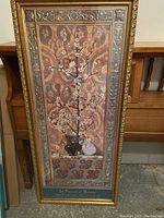 Full view of the vertical framed poster depicting floral design and framing detail.