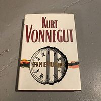 Front cover of the vintage Kurt Vonnegut book "Timequake" showing author's name, title, and clock graphic