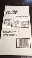 Box of Purell Gojo Touch Free Dispenser model 2720-01-CAN00 showing product details and instructions.