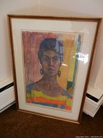 Full view of framed lithograph 'Brenda' showing overall condition and frame.