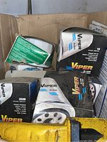 Box containing multiple Viper oil filter boxes with visible text and logos