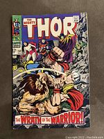Front cover of The Mighty Thor comic issue #152 showing Thor fighting a warrior and story title.