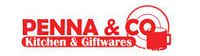 Image showing the Penna & Co Kitchen & Giftwares logo in red, featuring the business name and a stylized teapot icon.