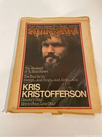 Front cover showing Kris Kristofferson on the Rolling Stone magazine from 1974