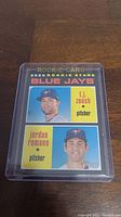 Front of 2020 Heritage Rookie Stars baseball card featuring Jordan Romano and T.J. Zeuch, pitchers for Toronto Blue Jays. Card number 376.