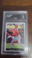 Front view of the 2018 Leaf National Shohei Ohtani #03 Rookie card with GMA 9 Gem Mint grading label.