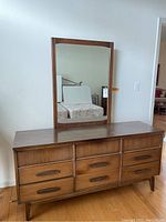 Front view of dresser with mirror attached