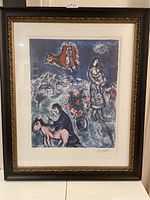 Full view of framed artwork showing mat and frame