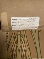 Label on roll packaging showing quantity, pattern, run and order number