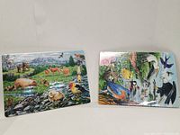 Photo showing both puzzles side by side, sealed in original wrapping, with nature-themed illustrations.