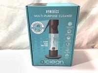 Front view of the HoMedics O-Zone Clean box showing the product and its cleaning features.