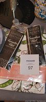 Photo of Canadian Club limited edition cool stir sticks, metal with spiral handle design, still in original packaging