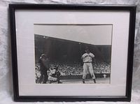 Full image of the framed print showing Ted Williams at bat in a baseball stadium.