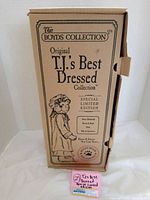 Original cardboard box of Boyds Collection TJ's Best Dressed Special Limited Edition featuring Momma Mary Elizabeth, Becca & Ruth, Tilly, and Quakers bears
