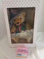 Oktoberfest bear in original box with heart pattern design