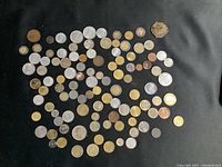 Wide layout of all coins on black background