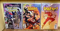Three DC Convergence comic books displayed together showing covers of Suicide Squad, New Teen Titans, and Shazam!
