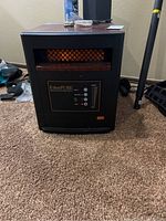 Front view of EdenPURE Ceramic Infrared Heater showing control panel and glowing element effect.