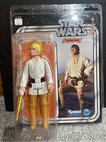 Front view of Luke Skywalker jumbo figure in original blister card packaging showing figure and Kenner vintage card artwork.