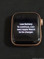 Front view displaying low battery message