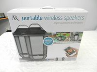 Box showing front graphics and product branding for Audio Research AWSEE2 portable wireless speakers.