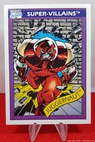 Front view of the Juggernaut trading card showing vibrant character visual and title.