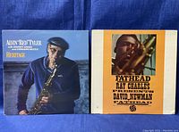 Photo of Alvin 'Red' Tyler Heritage vinyl record cover showing a man playing saxophone dressed in blue.