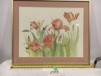 Full view of framed painting with measuring tape showing frame width approximately 24 inches
