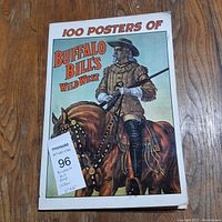 Front cover of the book showing the title and illustration of Buffalo Bill riding a horse