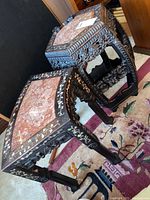 Both tables side by side showing overall size, shape, and design