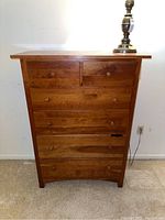 Front elevation of dresser showing overall form and finish