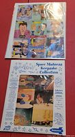 Photo of a sheet of Ren and Stimpy stickers with multiple cartoon scenes and characters visible inside packaging.