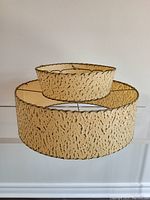 Full view of the two tier vintage fiberglass lamp shade