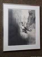 Front view of framed graphite drawing by Liz Gagnon