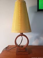 Front view of lamp on table