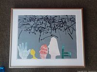 Front view of the framed artwork showing full composition and frame