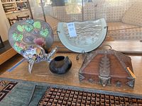 Overview shot of all five items on table