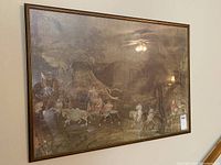 Frontal view of the framed art print showing the full image and frame with reflections.