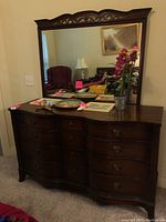 Full view of dresser and mirror