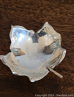 Top view of leaf-shaped bowl showing interior and stem