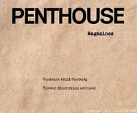 Cover page of a Penthouse magazine with a warning about adult content.
