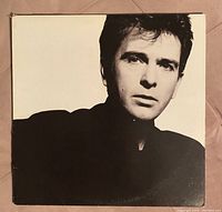Front cover of the Peter Gabriel So LP showing a black and white portrait of Peter Gabriel.